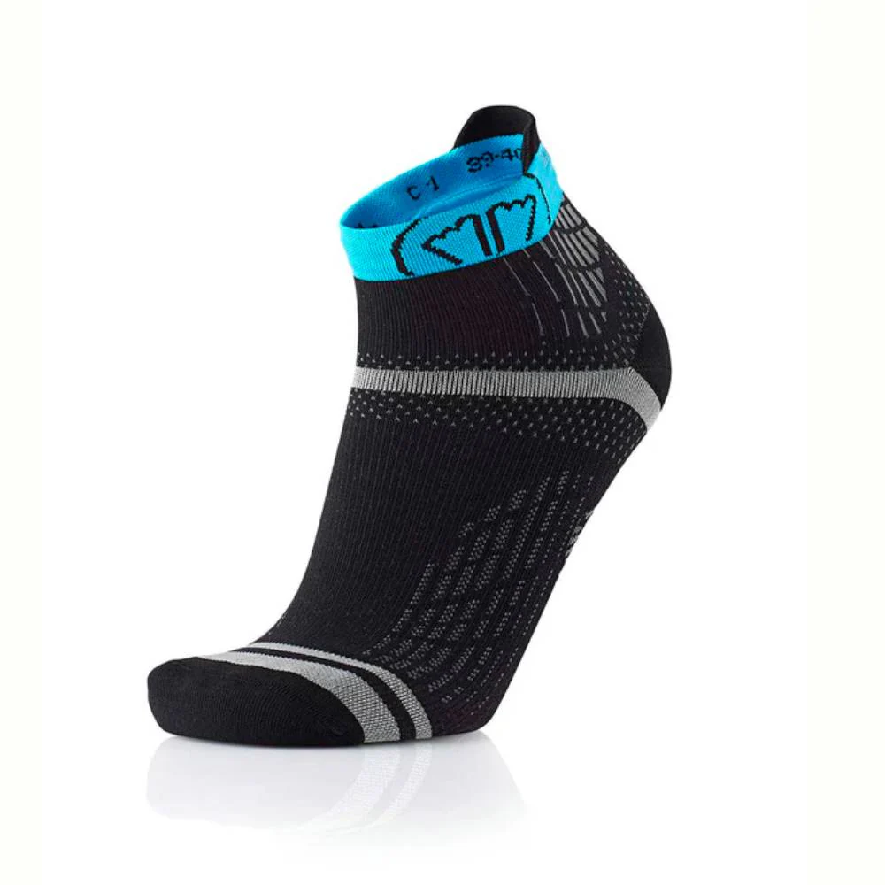 CALCETINES SIDAS RUN FEEL - Negro / Turquesa - Imagen 2