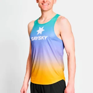 CAMISETA DE TIRANTES SAYSKY DRIP DYE FLOW - Purple AOP