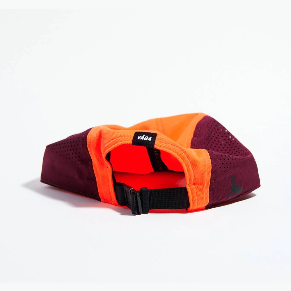 GORRA VÅGA FEATHER RACING - Neon orange / Plum - Imagen 5