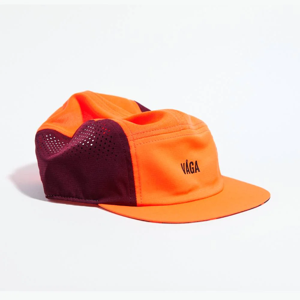 GORRA VÅGA FEATHER RACING - Neon orange / Plum - Imagen 2