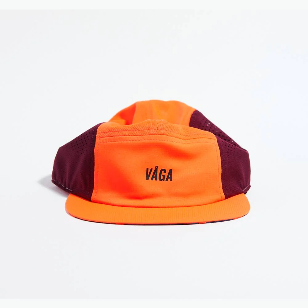 GORRA VÅGA FEATHER RACING - Neon orange / Plum - Imagen 3