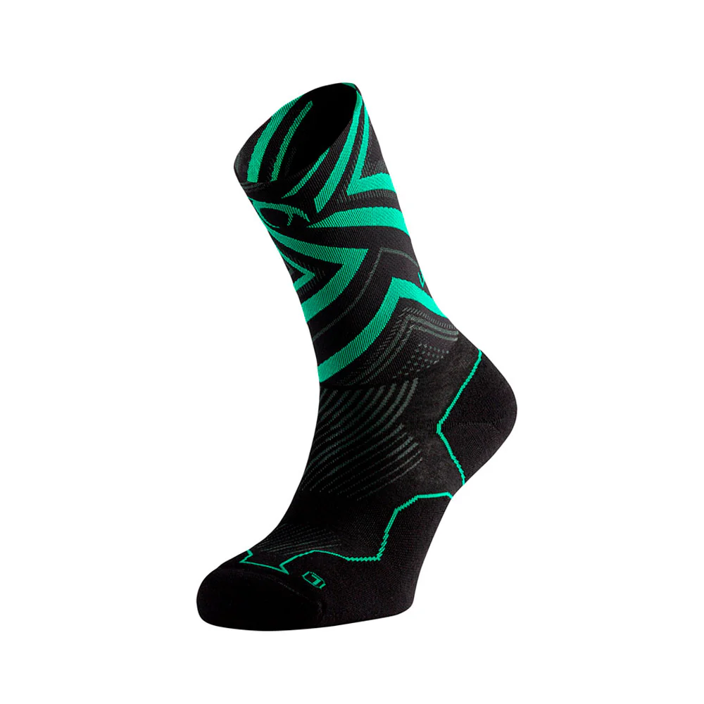 CALCETINES LURBEL DISTANCE ITI FIVE - Negro / Verde golf - Imagen 2