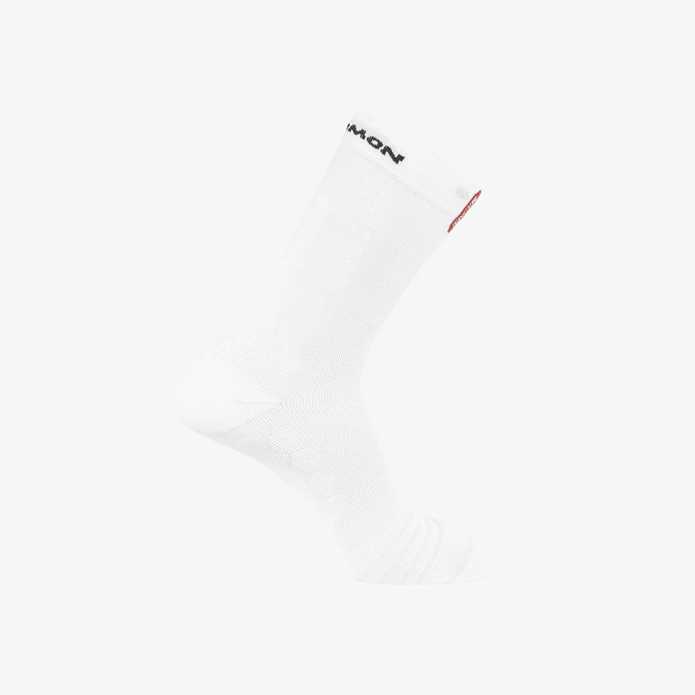 CALCETINES SALOMON S/LAB GLIDE CREW - Vanilla Ice / Pompeian Red