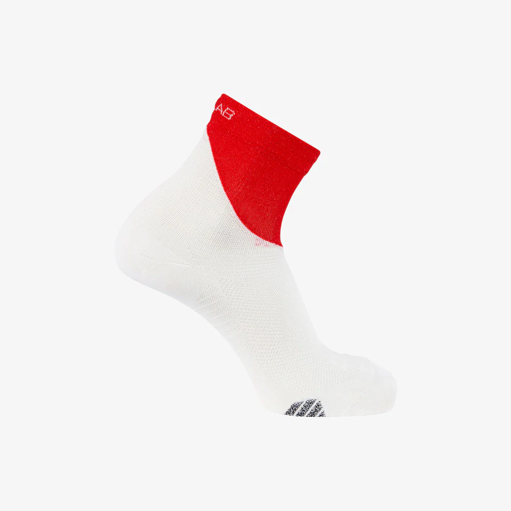 CALCETINES SALOMON S/LAB PHANTASM ANKLE - White / Fiery Red