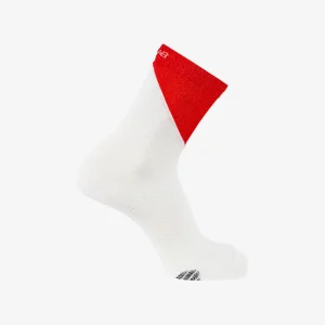 CALCETINES SALOMON S/LAB PHANTASM CREW - White / Fiery Red
