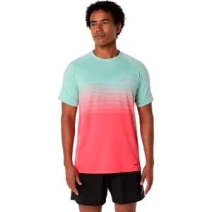 CAMISETA ASICS SEAMLESS SS TOP - Coral Reef / Oasis Green