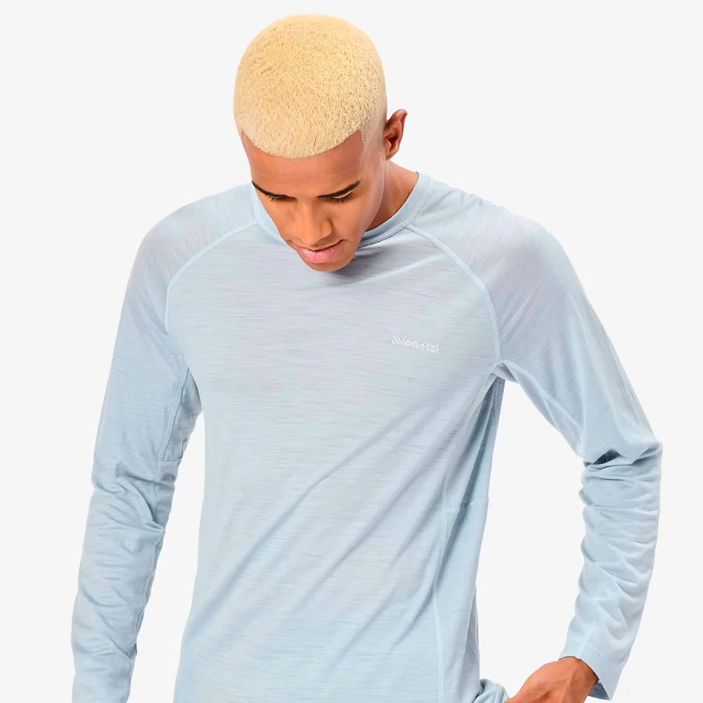 CAMISETA MANGA LARGA NNORMAL MERINO - Azul - Imagen 3