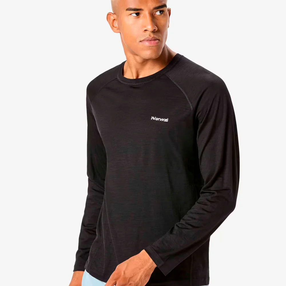 CAMISETA MANGA LARGA NNORMAL MERINO - Negro - Imagen 3