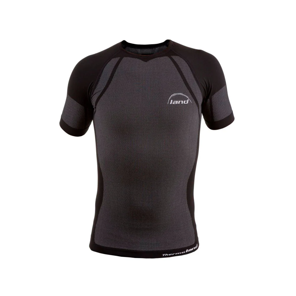 CAMISETA TÉRMICA MANGA CORTA LAND AIR - Negro / Blanco - Imagen 2