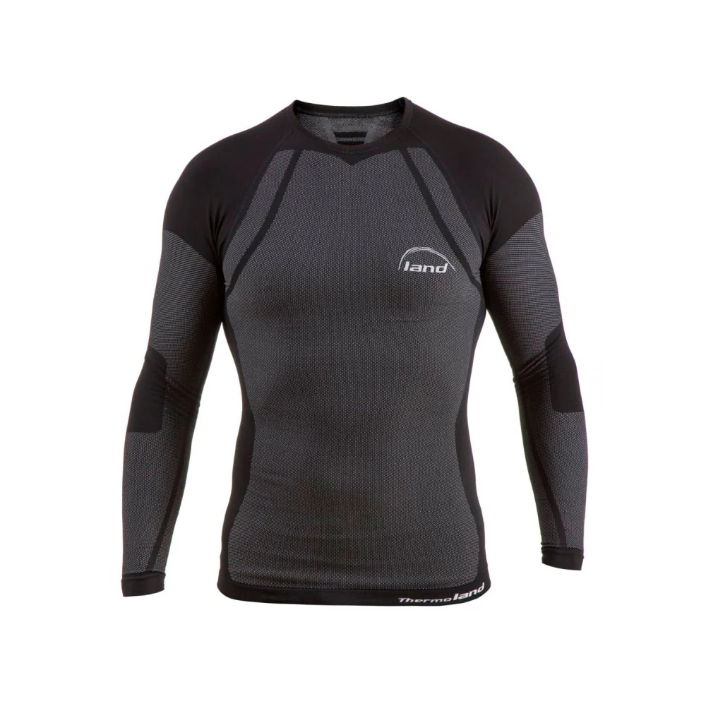 CAMISETA TÉRMICA MANGA LARGA LAND HEAT - Negro / Blanco
