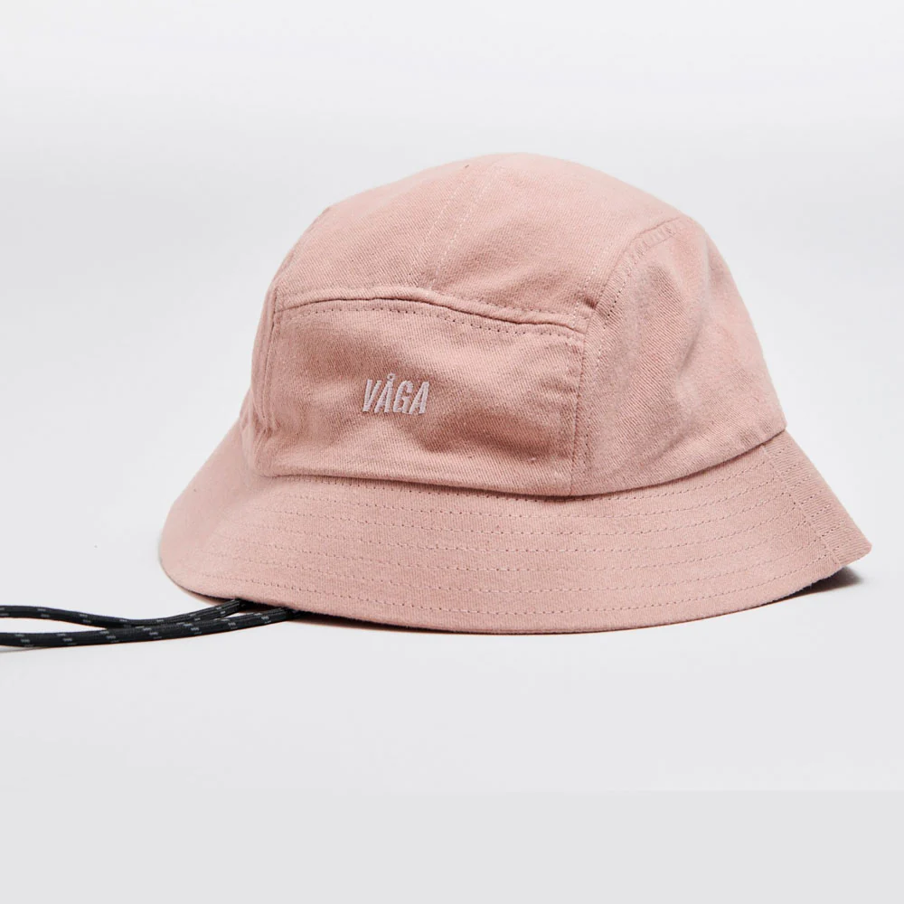 GORRO VÅGA WASHED COTTON BUCKET - Pastel Pink / Navy Blue