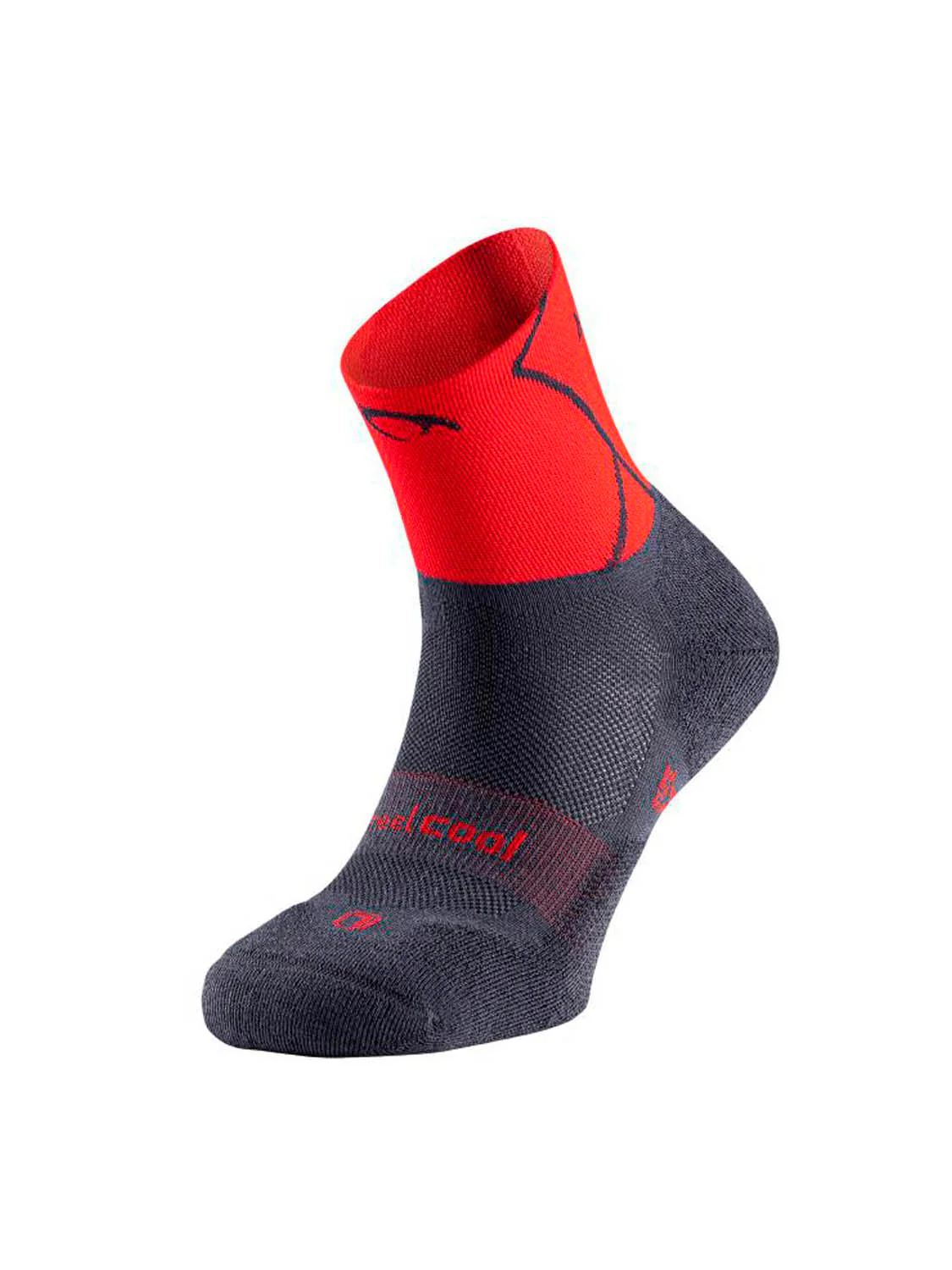 CALCETINES LURBEL TRACK FOUR - Gris Marengo / Rojo