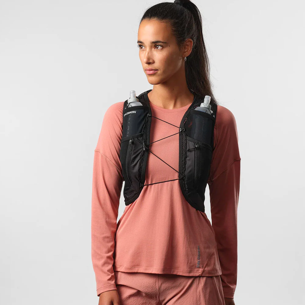 MOCHILA CHALECO SALOMON ACTIVE SKIN 12 MUJER - Black / Metal - Imagen 3